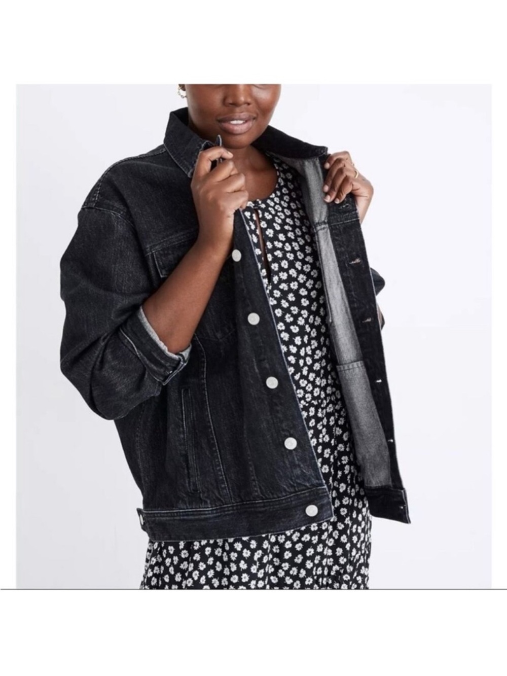 Madewell Oversized Trucker Jean Jacket in Lunar Wash